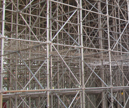 盘扣式钢管脚手架的搭建方法