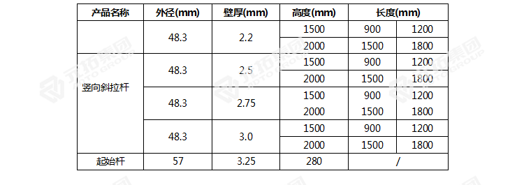 圆盘逃生通道　斜拉杆规格参数