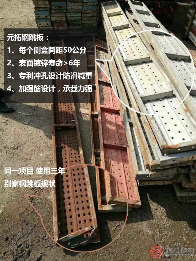 镀锌钢跳板使用情况对比