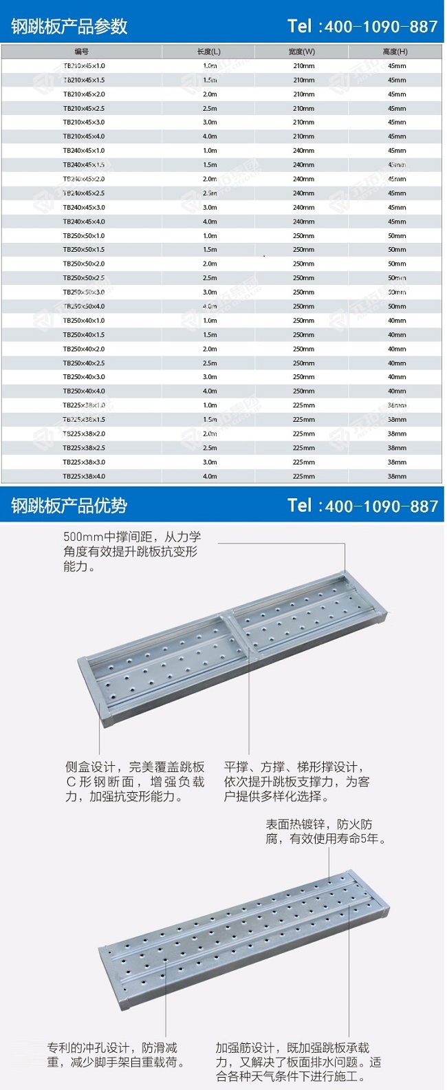 电厂用钢跳板规格